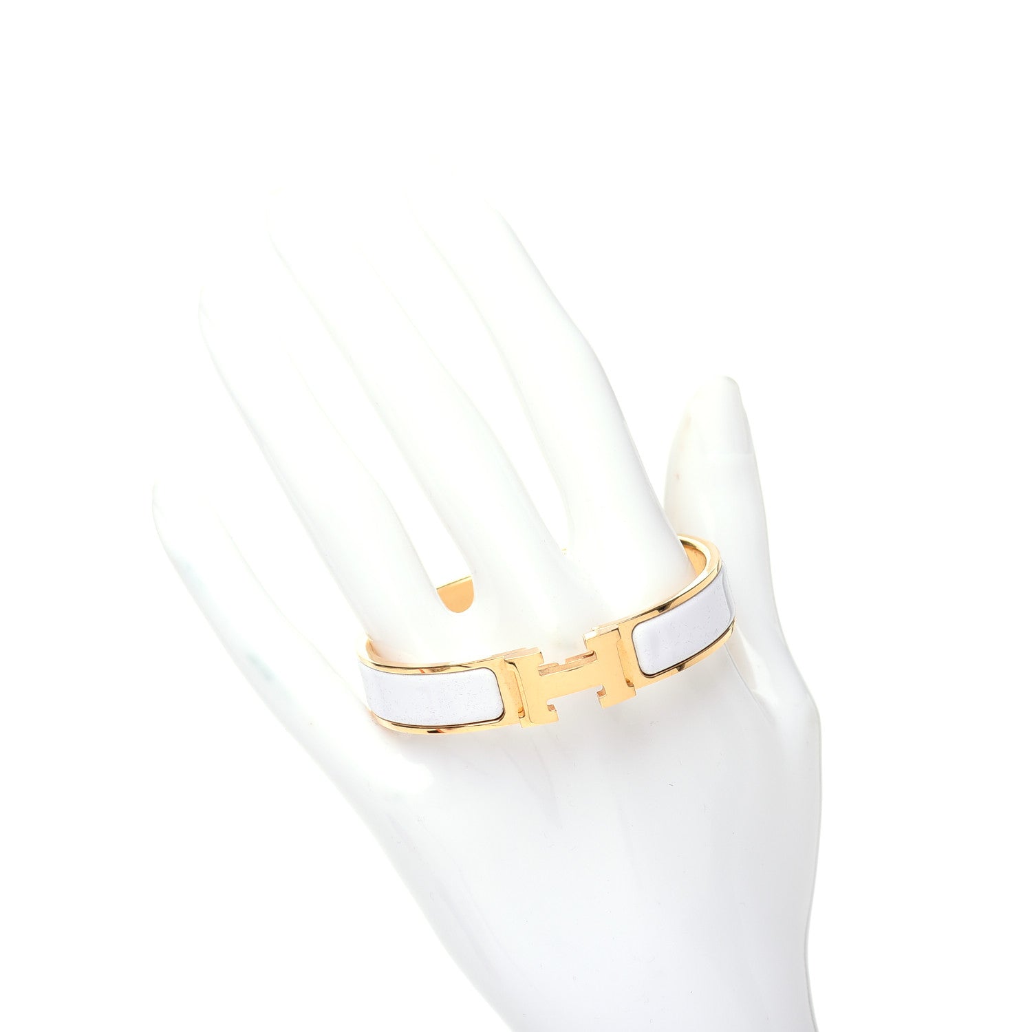 Hermes Enamel Narrow Clic Clac H Bracelet PM White 2 of 5