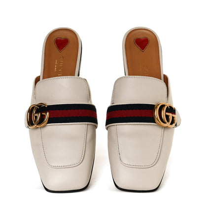Gucci Calfskin Web Womens Peyton GG Slippers 36.5 Mystic White 3 of 12
