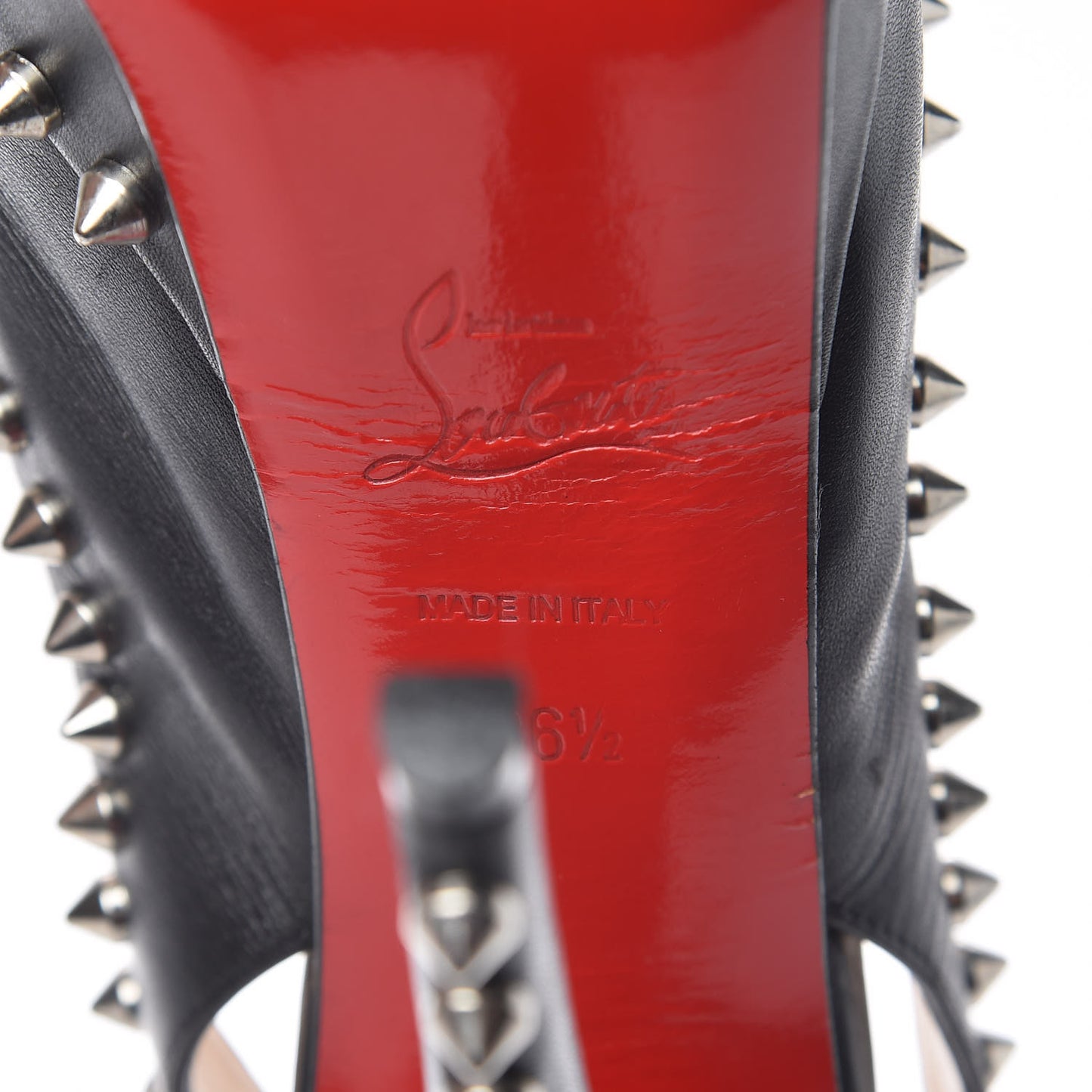 Calfskin Lady Clou Spikes VIP 150 Pumps 36.5 Black