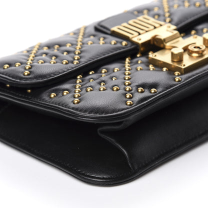 Christian Dior Lambskin Cannage Studded Small Dioraddict Flap Bag Black 6 of 10