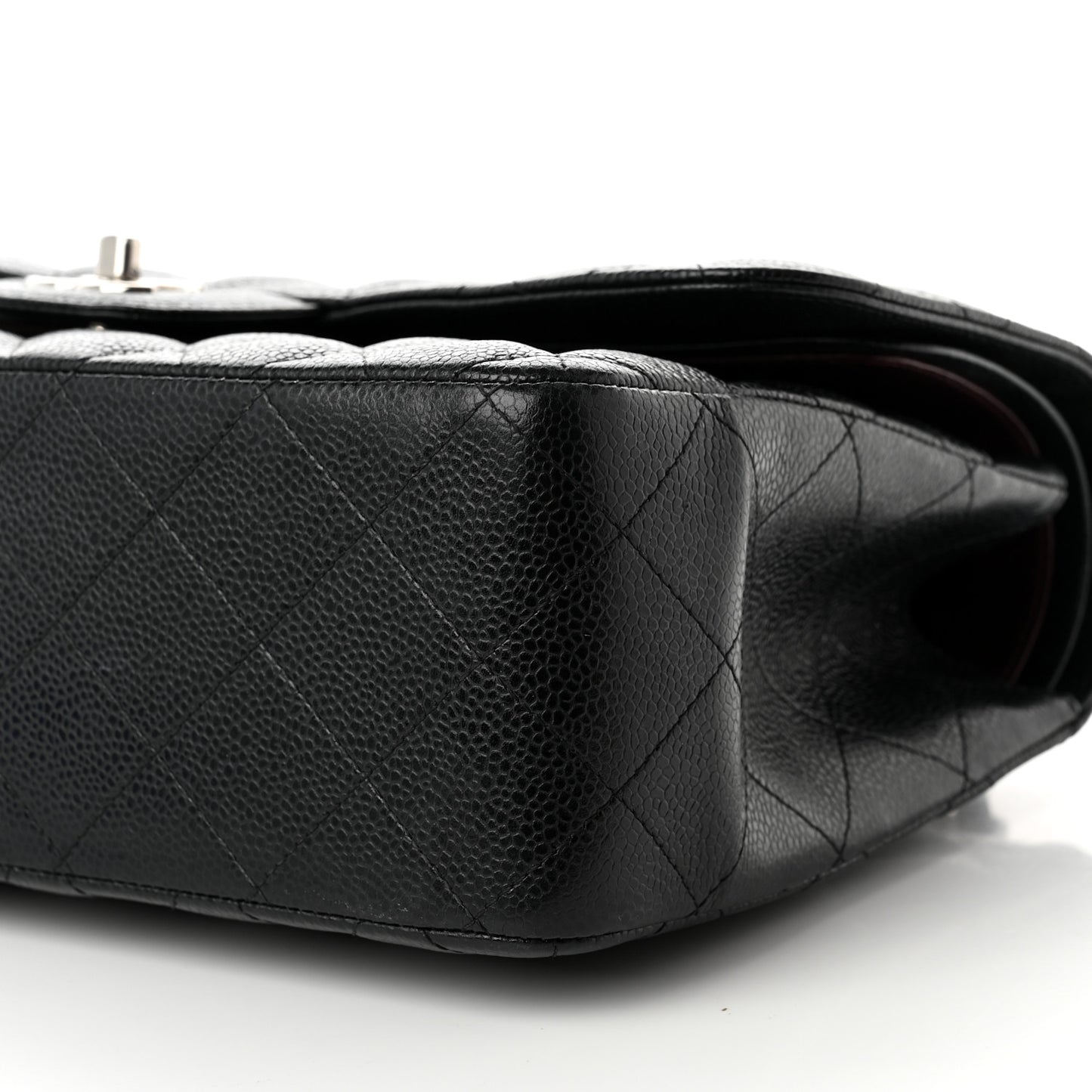 Caviar Quilted Jumbo Double Flap Black