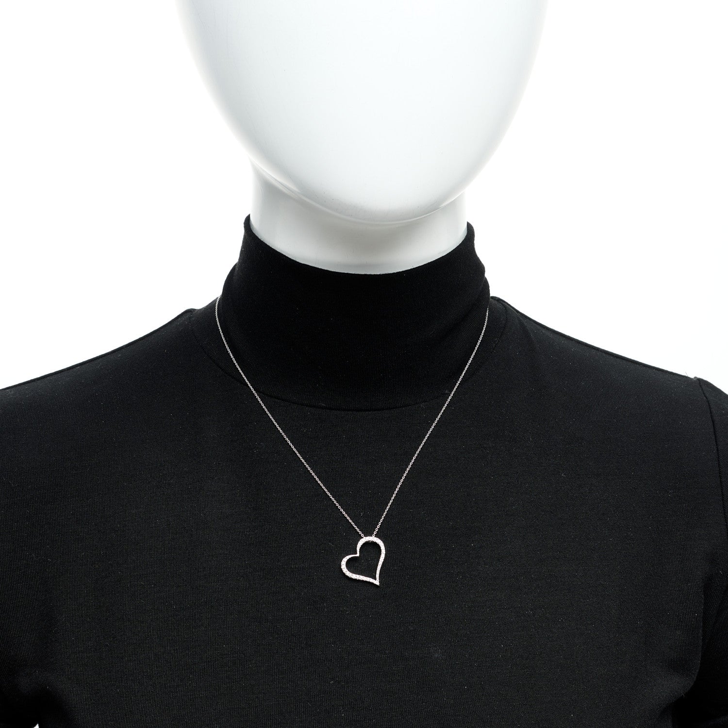 Roberto Coin 18K White Gold Diamond .22ct Tiny Treasures Heart Pendant Necklace 2 of 6