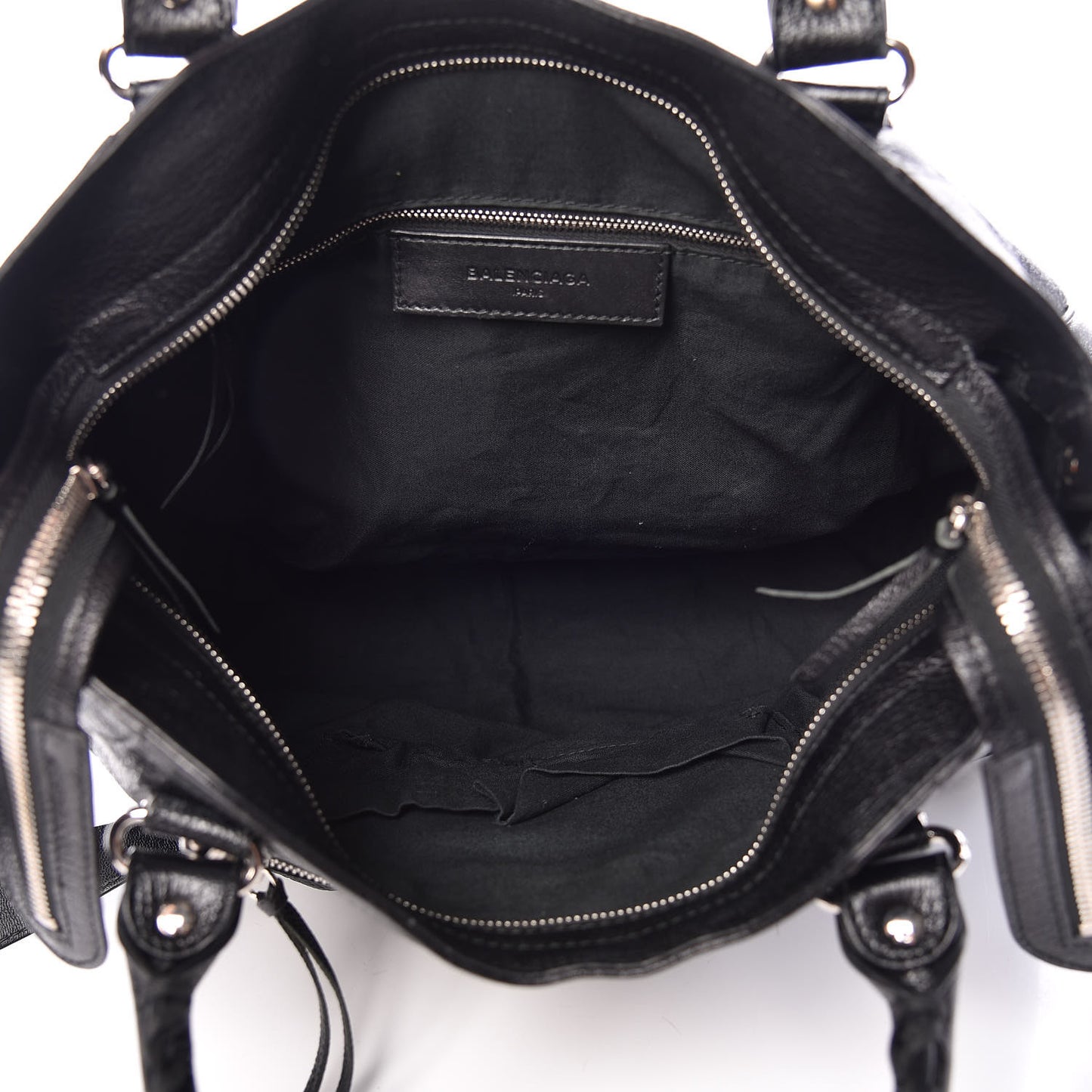 Chevre Silver Metallic Edge Hardware Velo Black