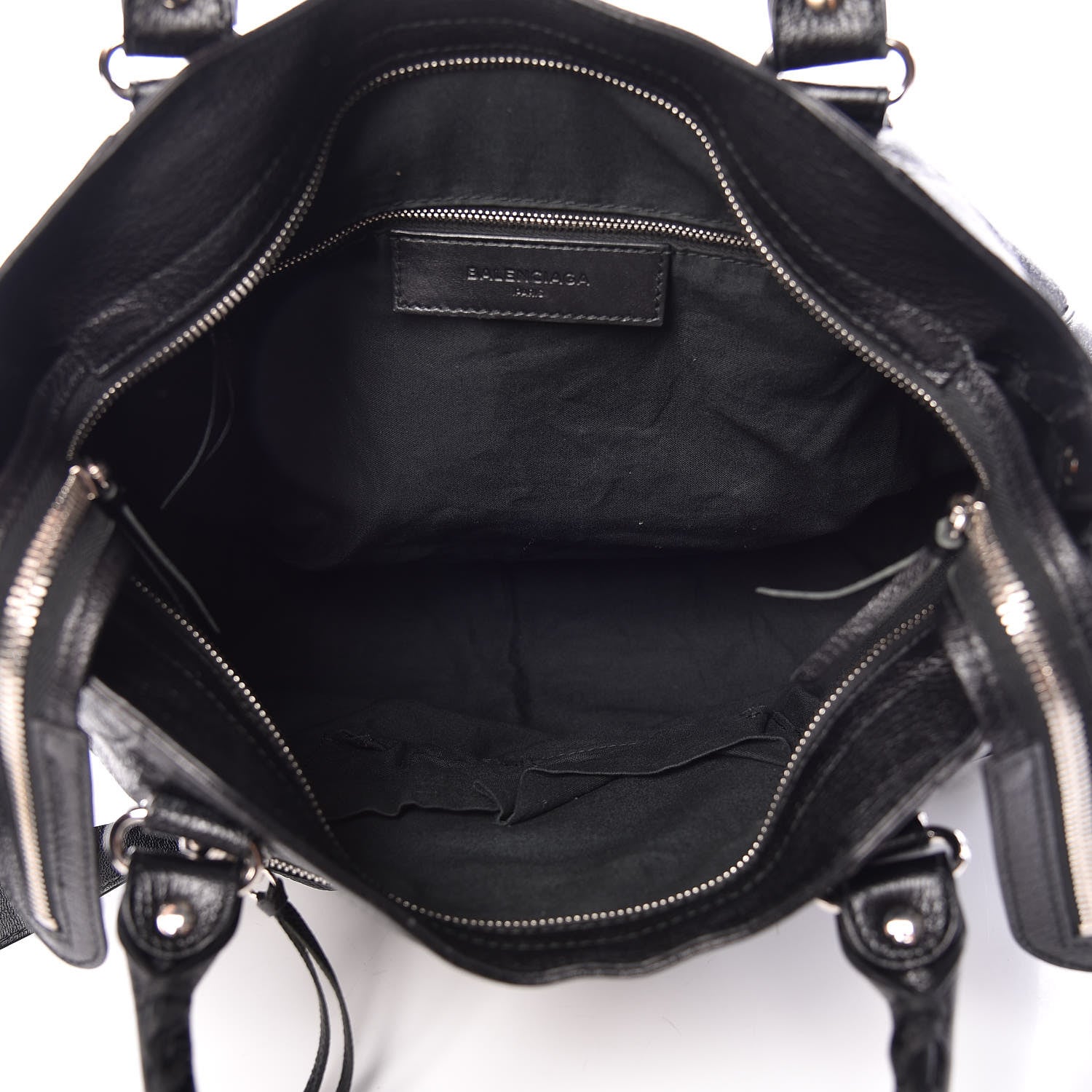 Balenciaga Chevre Silver Metallic Edge Hardware Velo Black 6 of 10