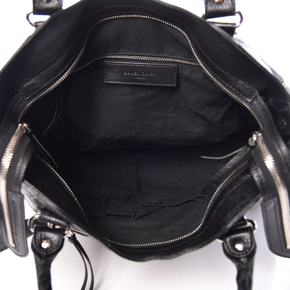 Balenciaga Chevre Silver Metallic Edge Hardware Velo Black 6 of 10