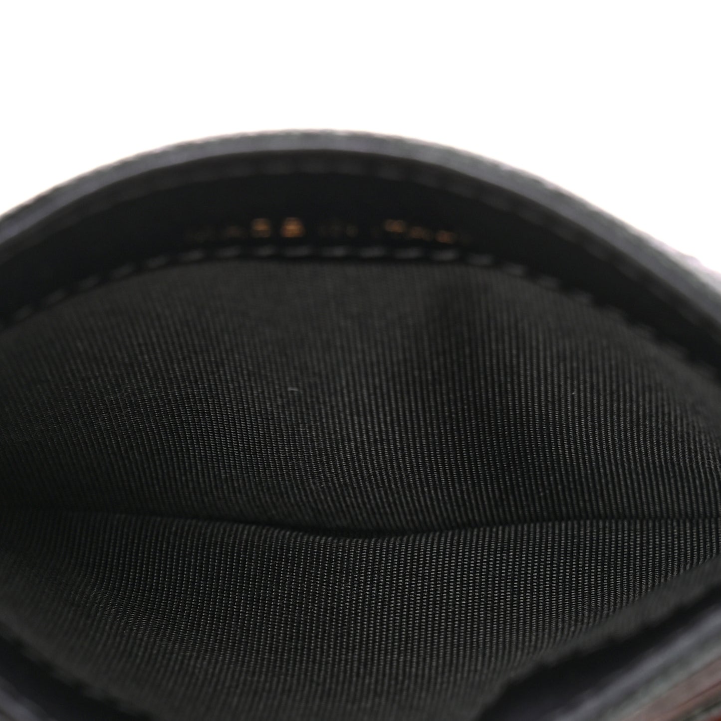 Iridescent Caviar Quilted Card Holder Black