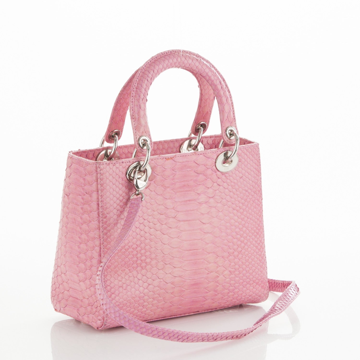 Christian Dior Python Medium Lady Dior Pink 3 of 8