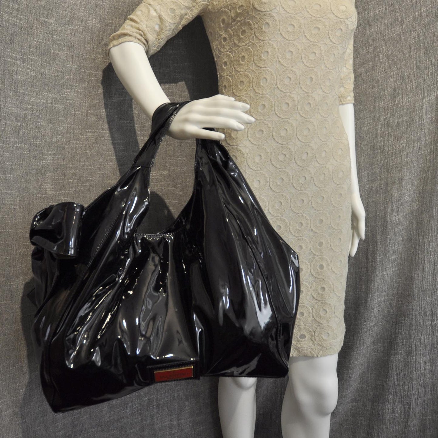 Patent Lacca Nuage Hobo Black