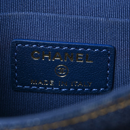 Chanel Denim Quilted Double You Card Holder On Chain Blue 5 of 7