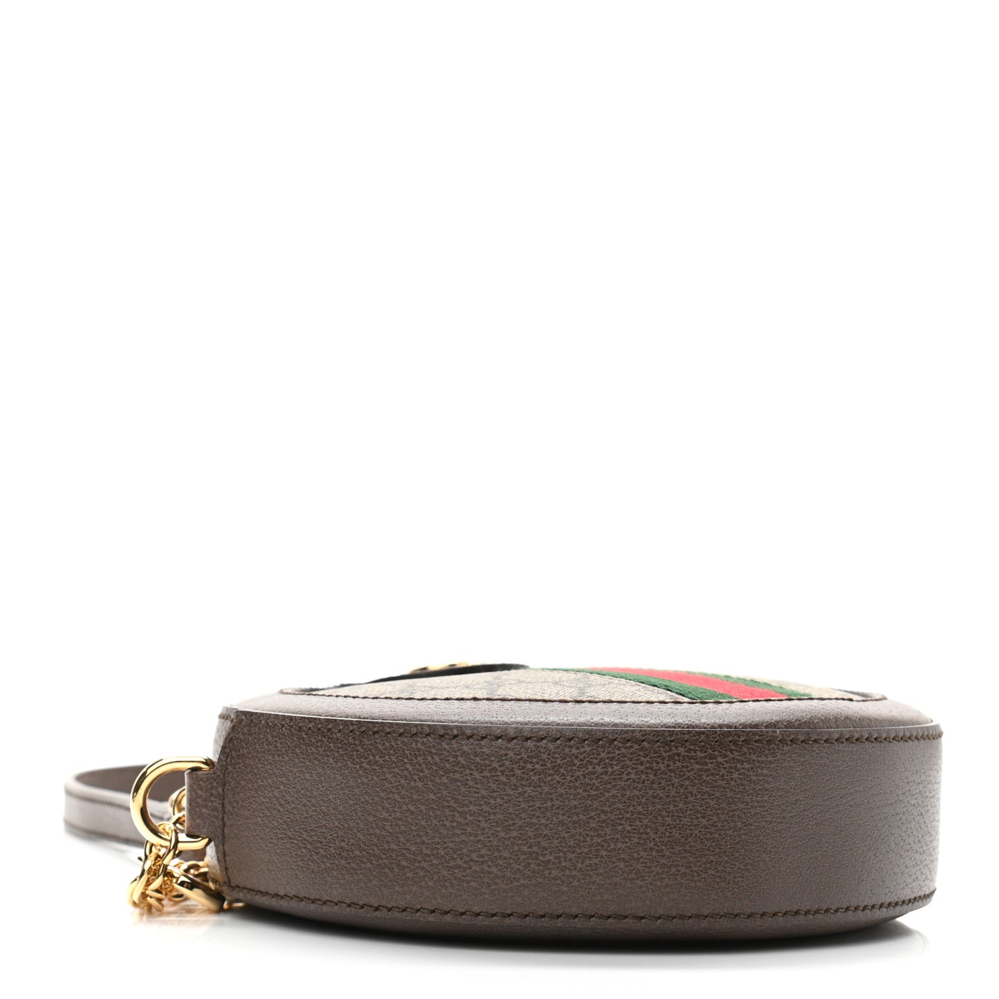 GG Supreme Monogram Web Mini Ophidia Round Shoulder Bag Brown