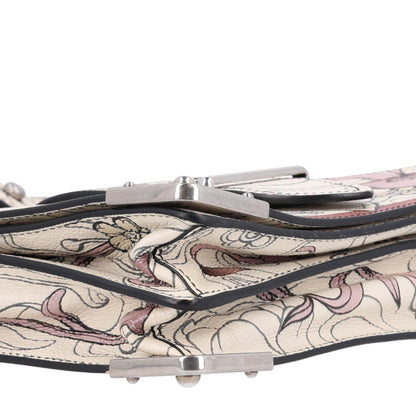 Prada X JAMES JEAN Glace Calfskin Rabbit Print Cahier Bag Opaline 7 of 8