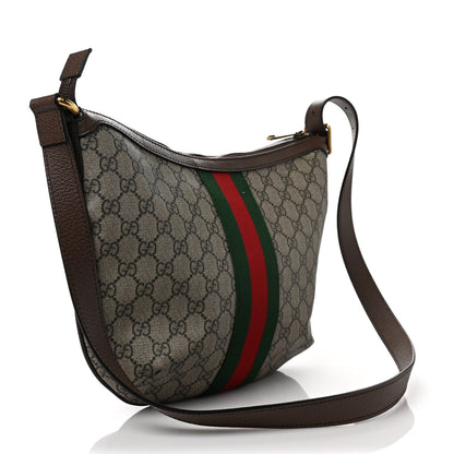 Gucci GG Supreme Monogram Web Small Ophidia Half Moon Hobo Brown 3 of 10