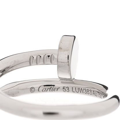 Cartier 18K White Gold Juste Un Clou Ring 53 6.5 7 of 8