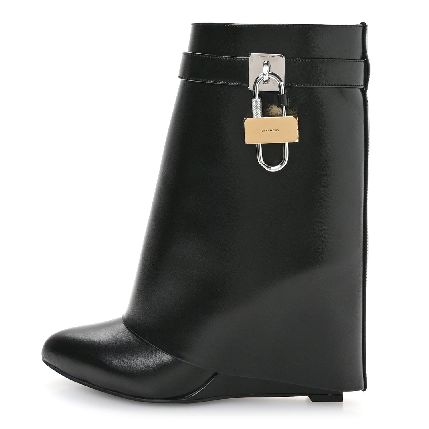 Givenchy Calfskin Shark Lock Ankle Boots 39 Black 1 of 8