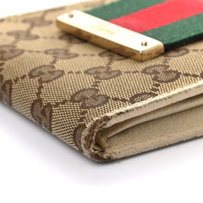 Gucci Monogram Web Ladies Web French Wallet Off White 11 of 12