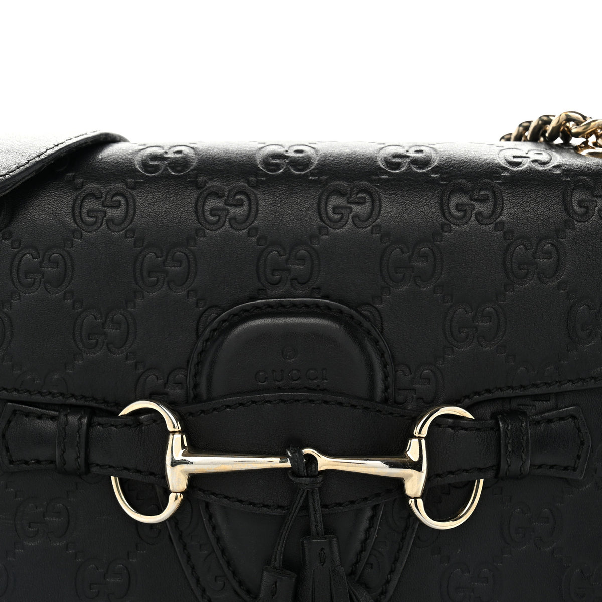 Guccissima Medium Emily Chain Shoulder Bag Black