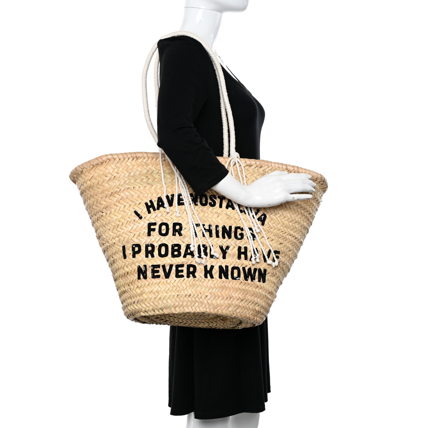 Celine X DAVID KRAMER Raffia Calfskin Panier Bag White 2 of 11