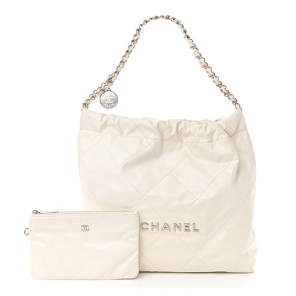 Chanel Shiny Calfskin Quilted Small Chanel 22 White 3 of 11