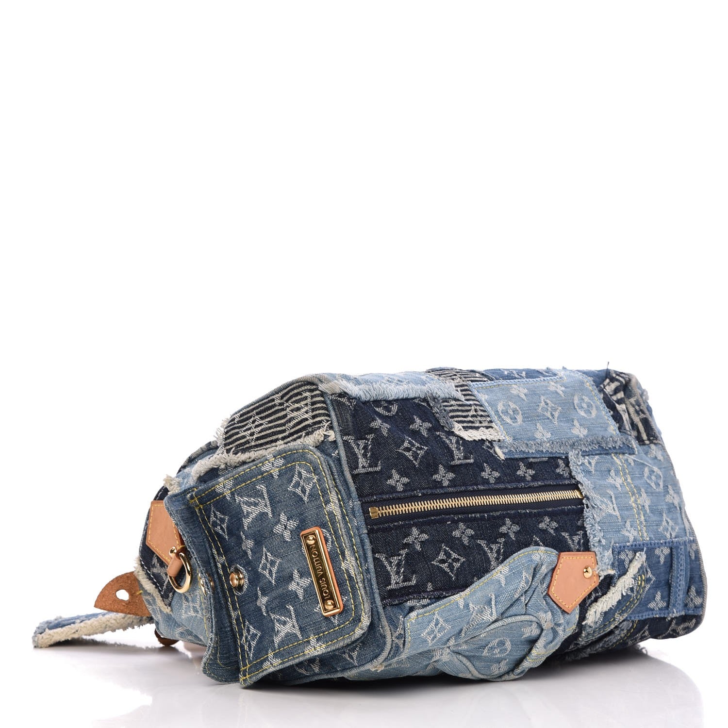 Louis Vuitton Denim Patchwork Speedy 30 Blue 4 of 9