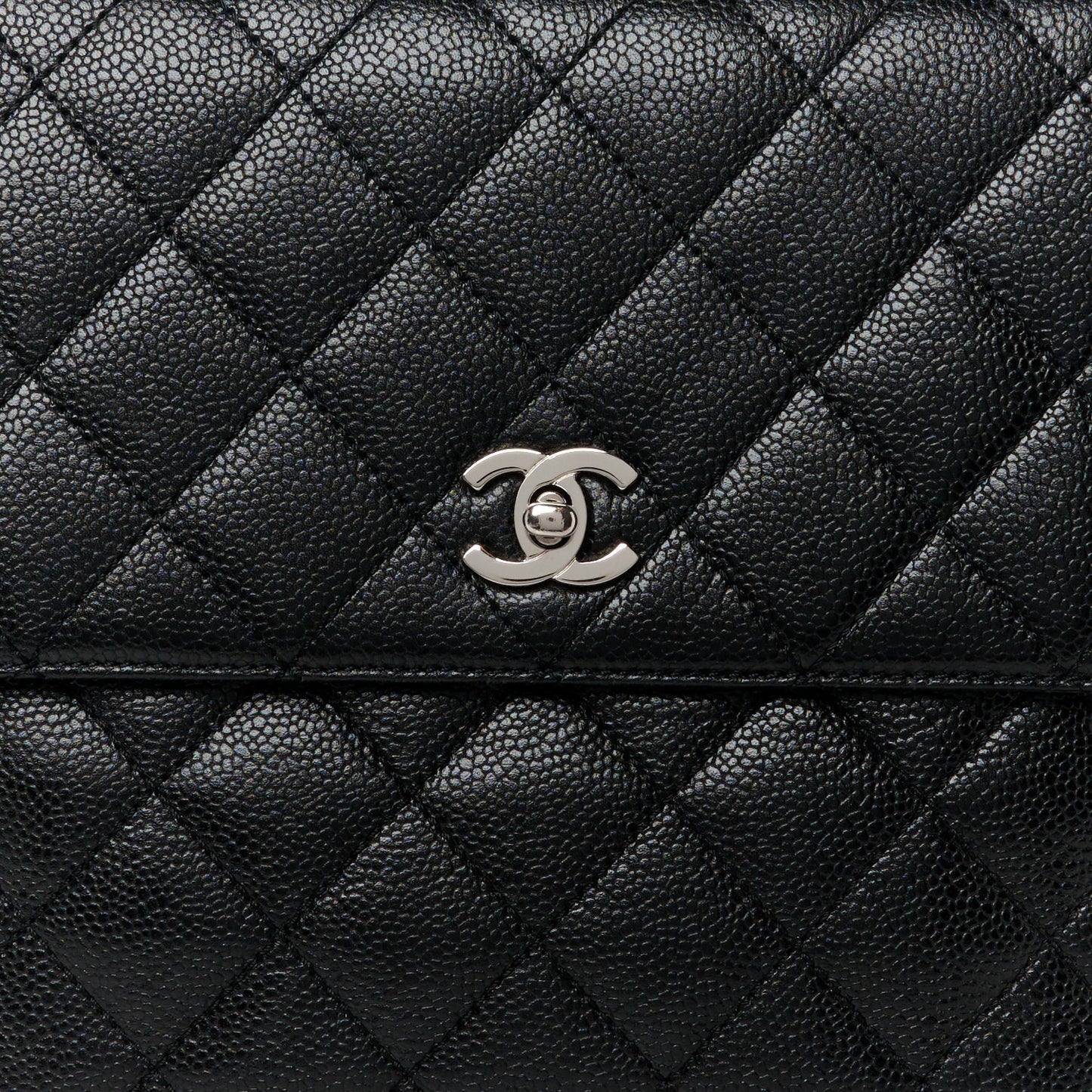 Caviar Quilted Jumbo Kelly Flap Black