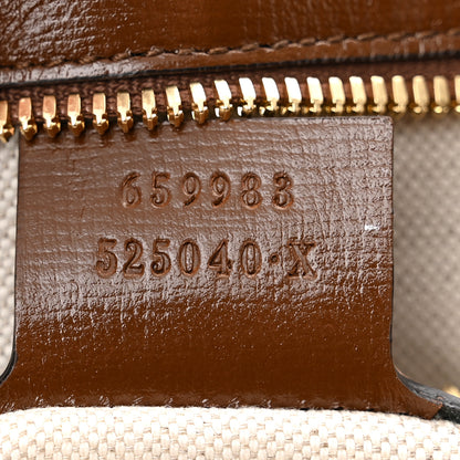 Gucci GG Supreme Monogram Azalea Calfskin Small Retro Interlocking G Tote Bag Beige Ebony Brown Sugar 7 of 11