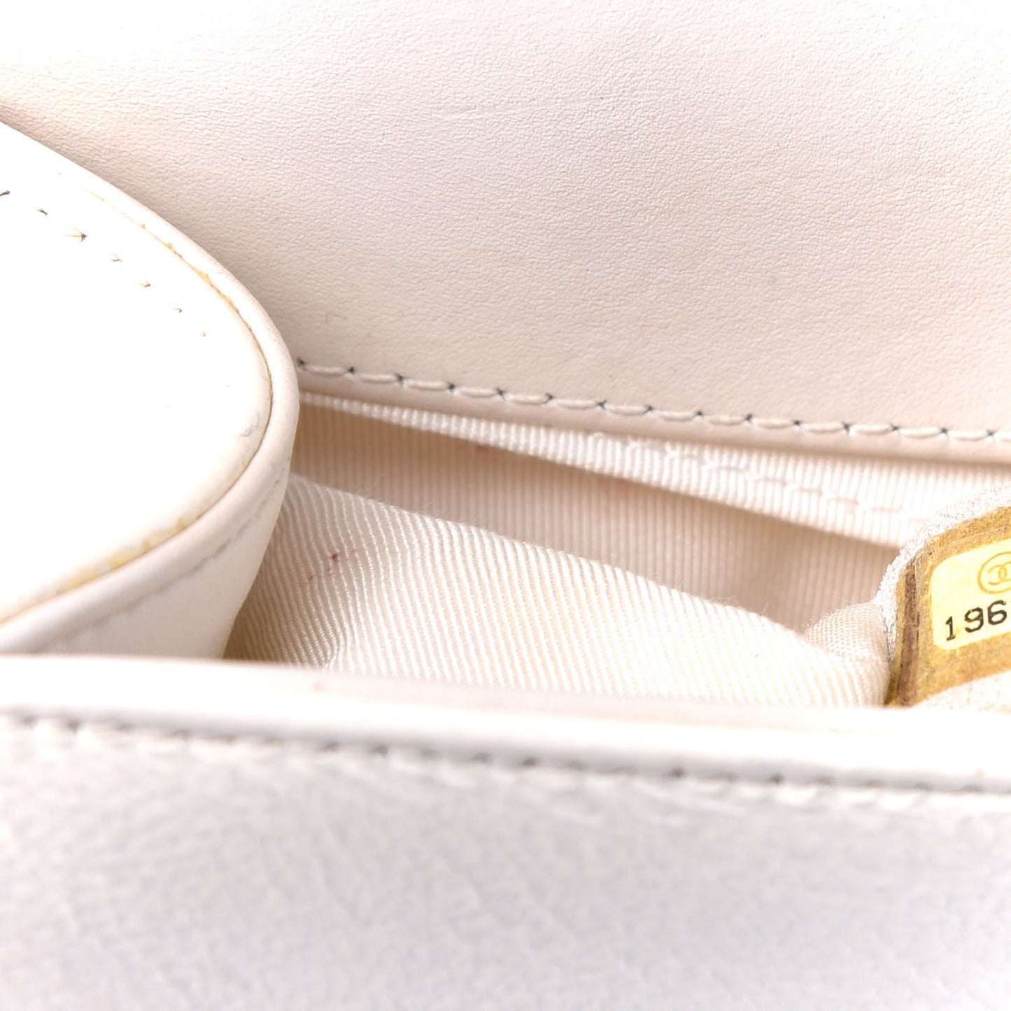 Patent Tweed Medium Boy Flap White