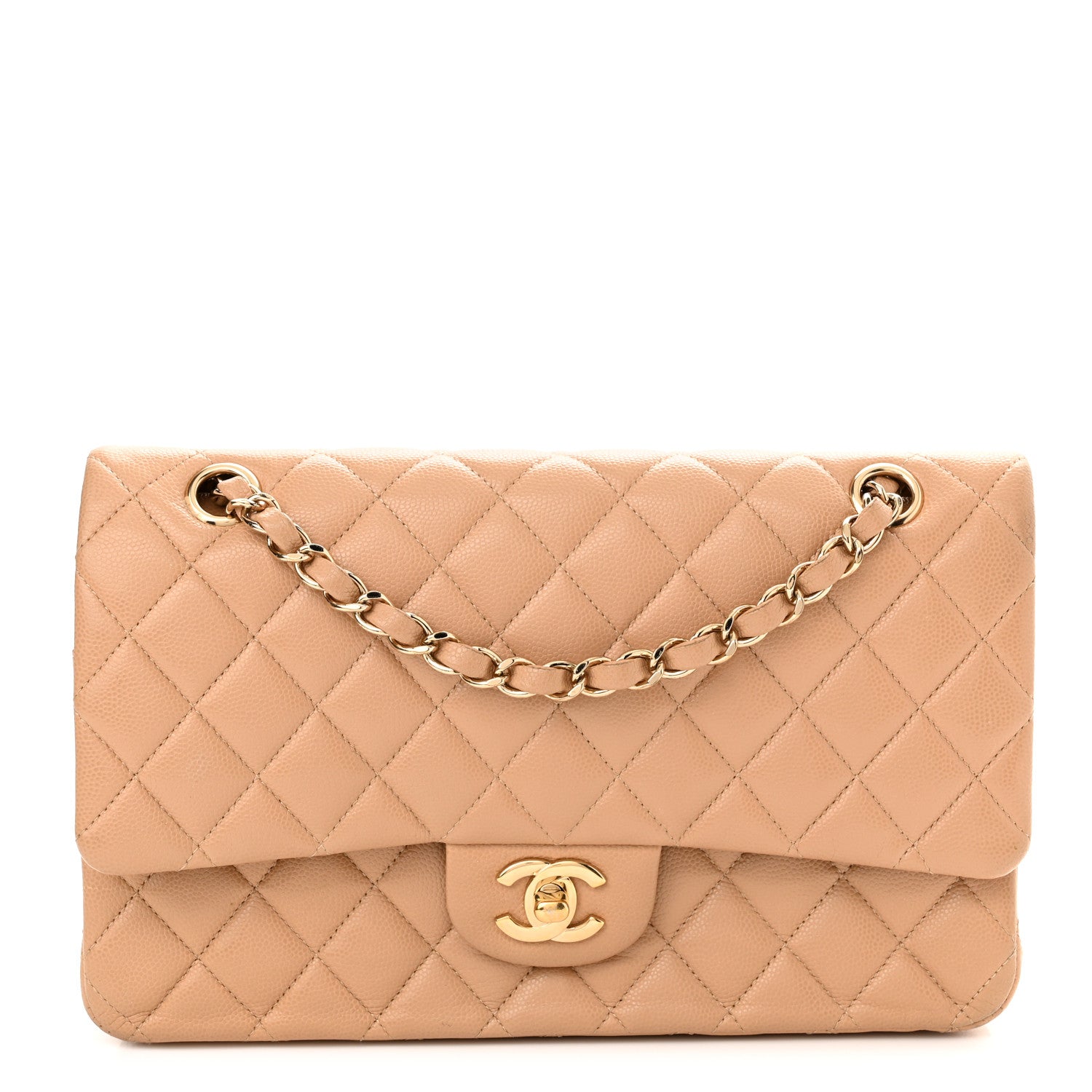 Chanel Caviar Quilted Medium Double Flap Beige 1 of 10