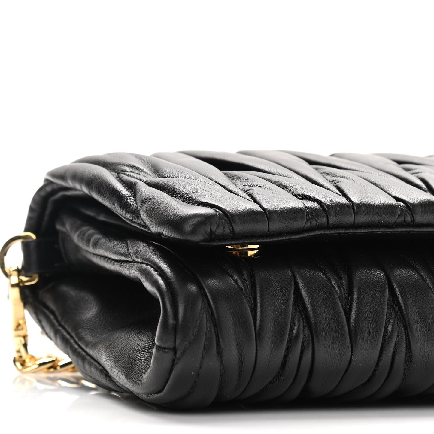 Nappa Matelasse Flap Clutch Black