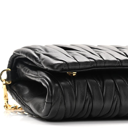 Miu Miu Nappa Matelasse Flap Clutch Black 8 of 9