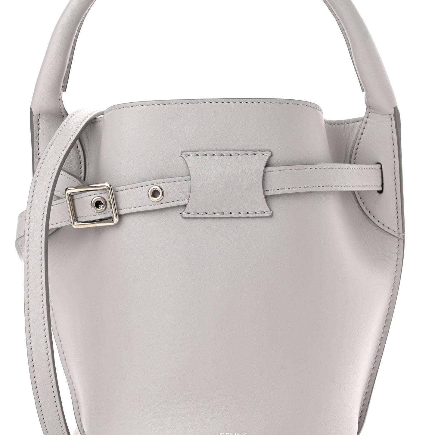 Smooth Calfskin Nano Big Bag Bucket Light Grey