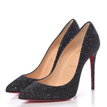 Christian Louboutin Glitter Resille Pigalle Follies 100 Pumps 37.5 Black 3 of 10