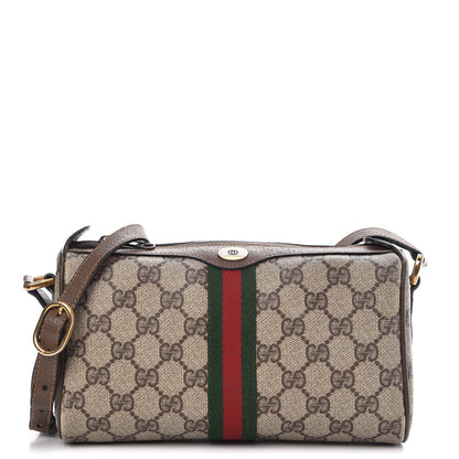 Gucci Coated Canvas Monogram Web Small Shoulder Bag Brown 1 of 16