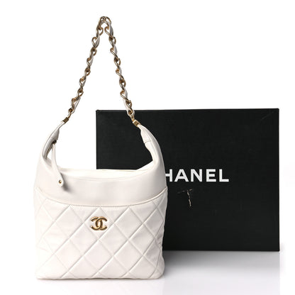 Chanel Calfskin Quilted Close To Me Hobo White 8 of 11