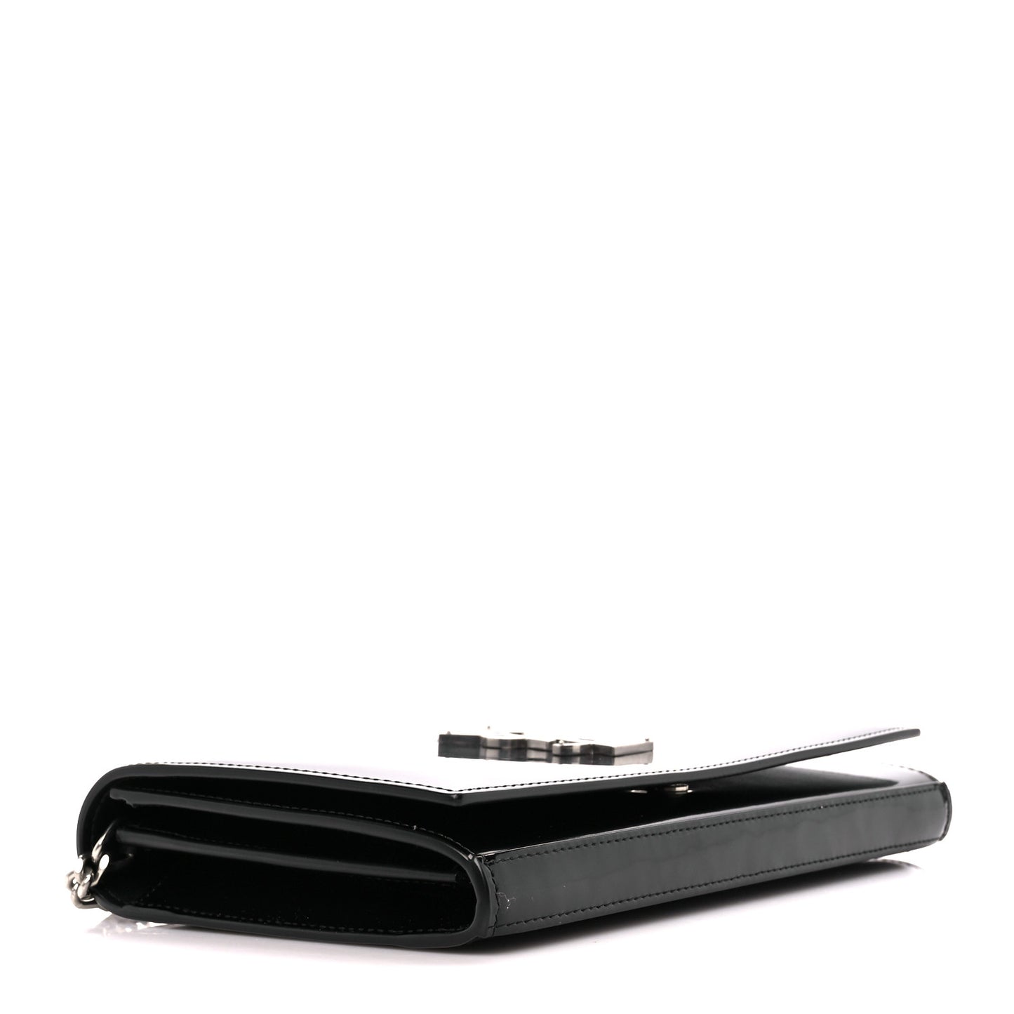 Glazed Calfskin Cassandre Wallet On Chain WOC Black