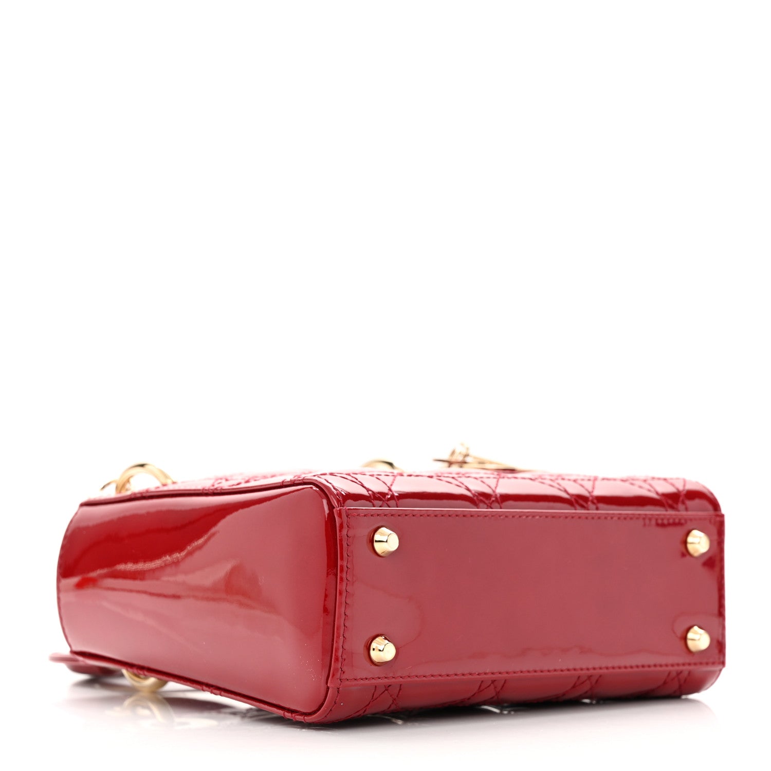 Christian Dior Patent Cannage Mini Lady Dior Red 4 of 15