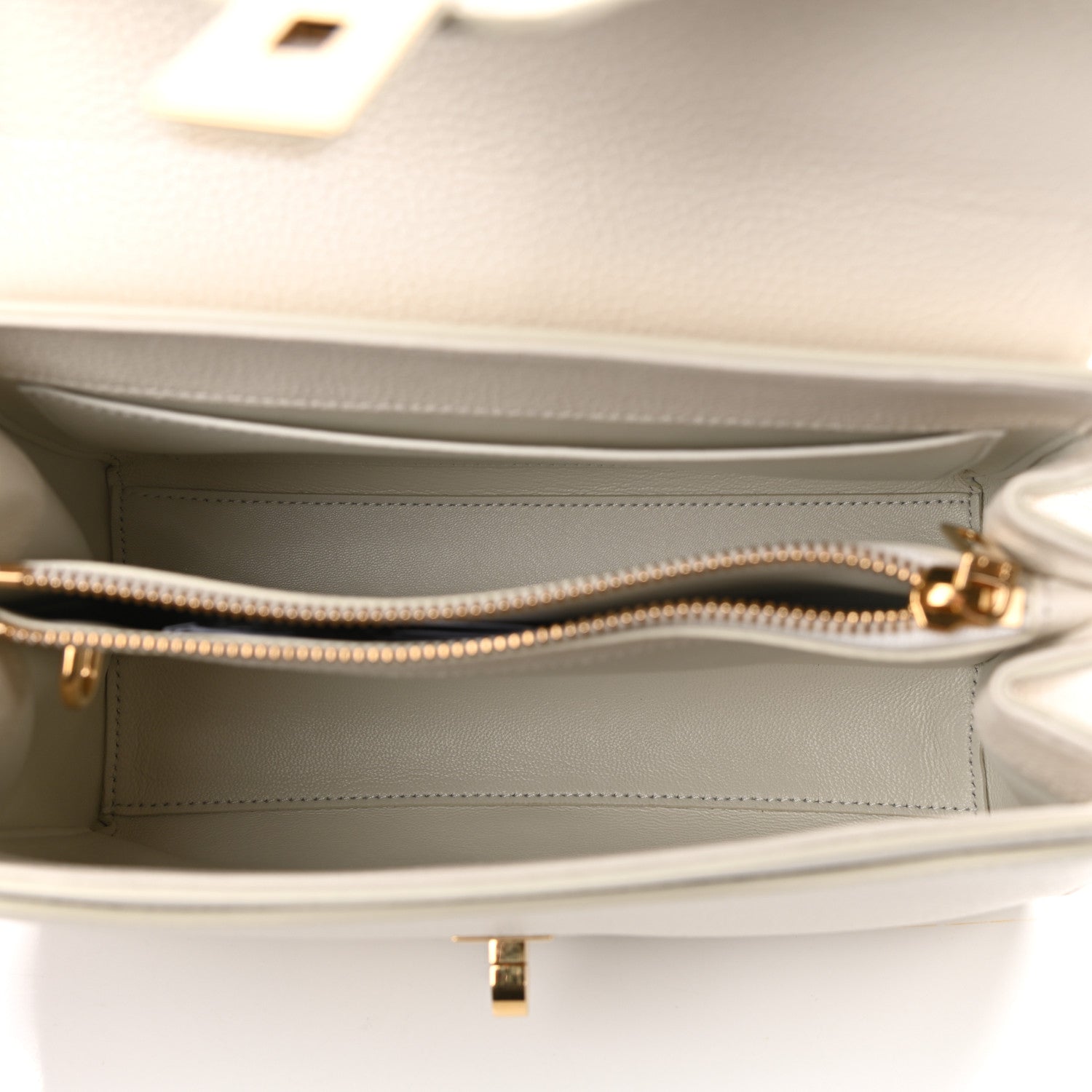 Celine Grained Calfskin Small 16 Top Handle Bag White 5 of 10