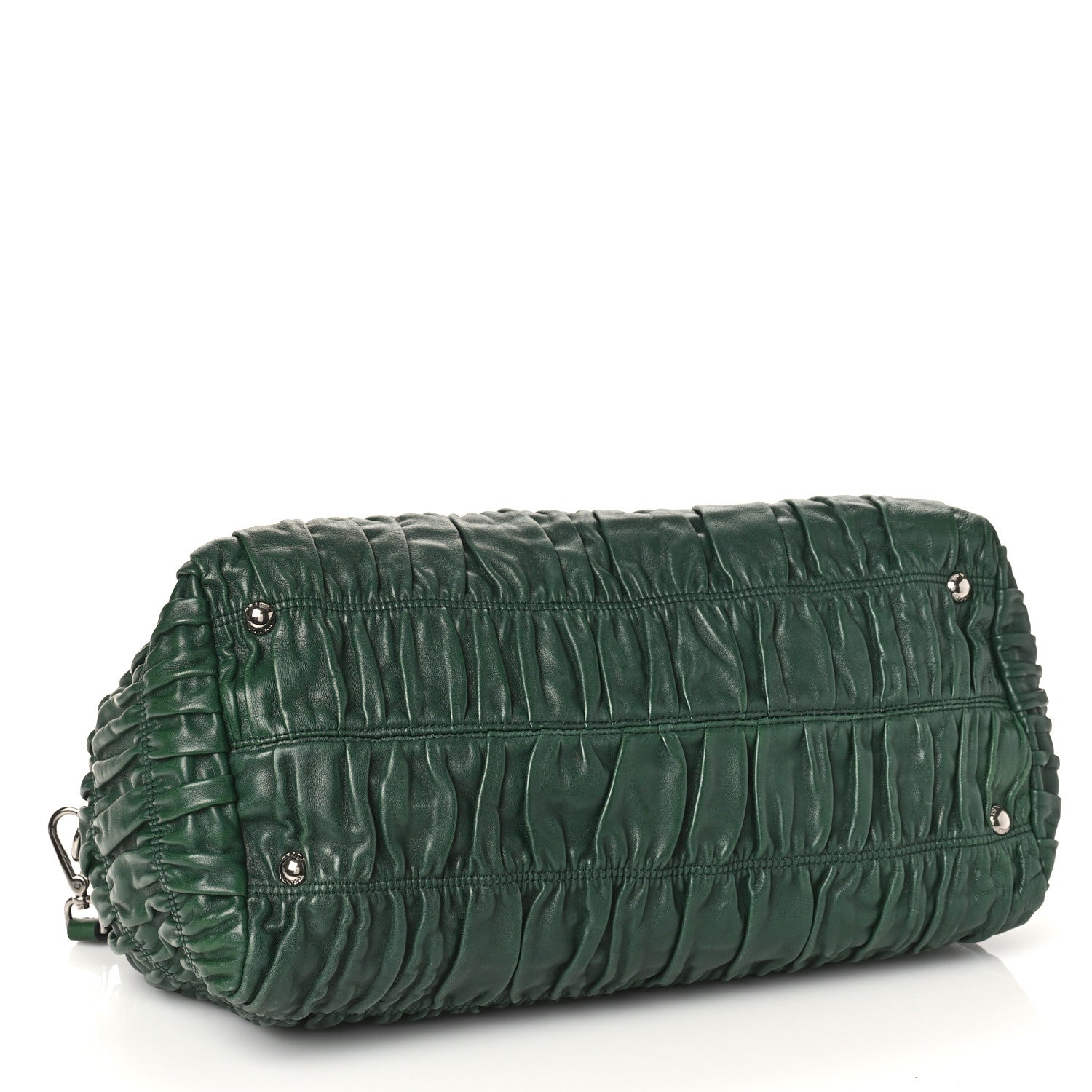 Prada Nappa Gaufre Double Zip Tote Green 4 of 12
