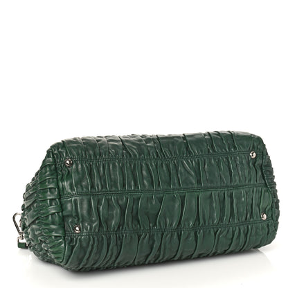 Prada Nappa Gaufre Double Zip Tote Green 4 of 12