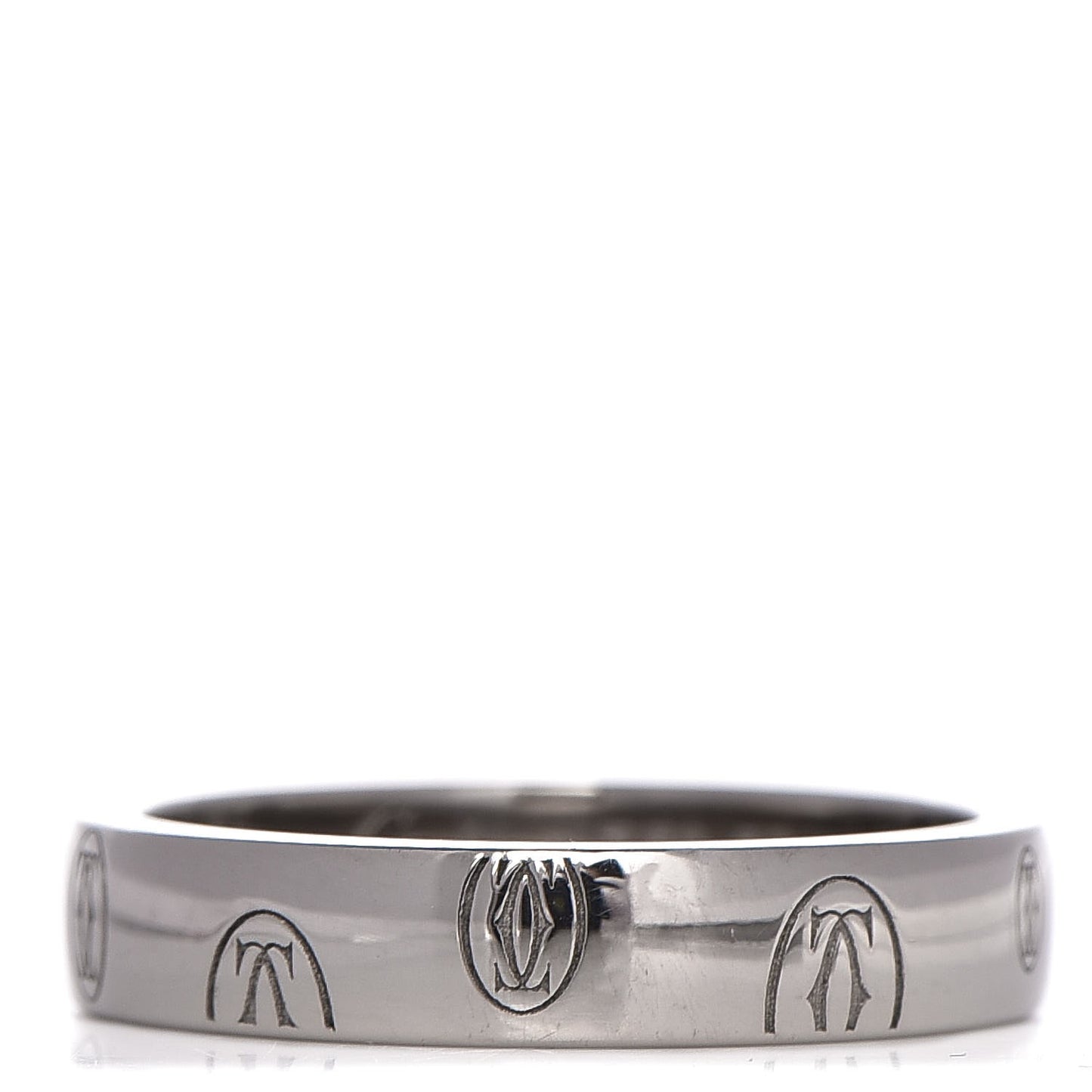 18K White Gold Happy Birthday 4mm Band 53 6.5