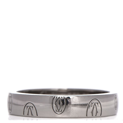 Cartier 18K White Gold Happy Birthday 4mm Band 53 6.5 1 of 3
