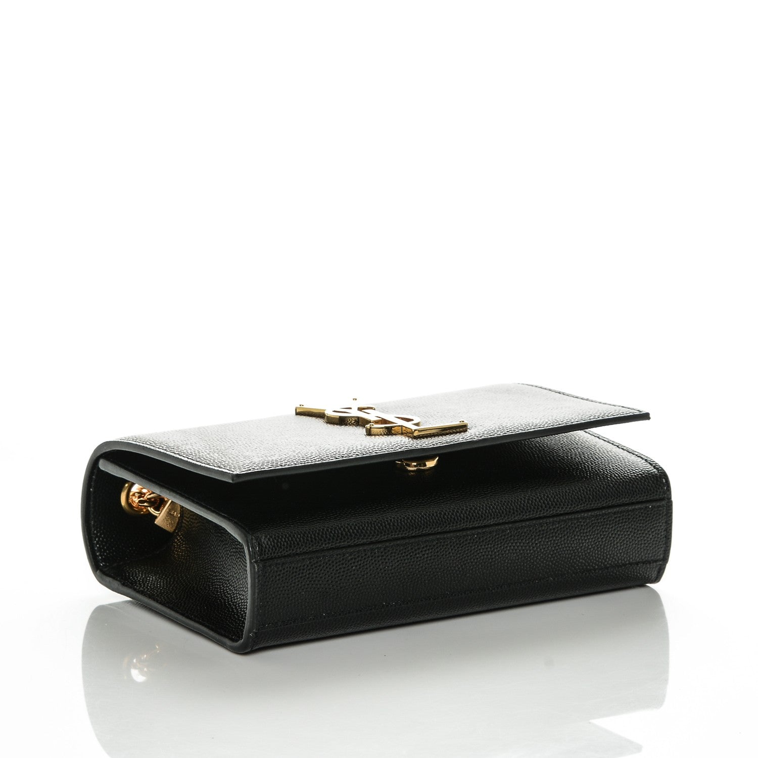 Saint Laurent Grain De Poudre Small Monogram Kate Satchel Black 4 of 6