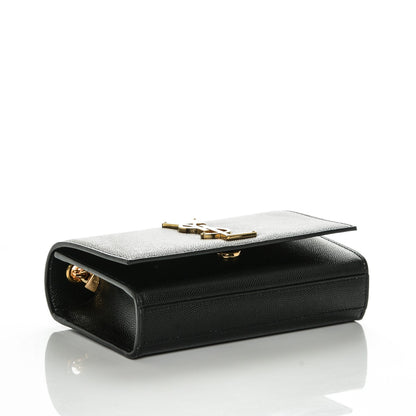Saint Laurent Grain De Poudre Small Monogram Kate Satchel Black 4 of 6