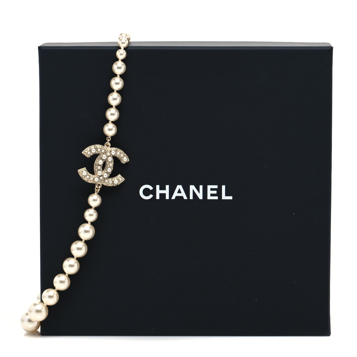 Chanel Pearl CC 100th Anniversary Necklace Light Gold 11 of 12