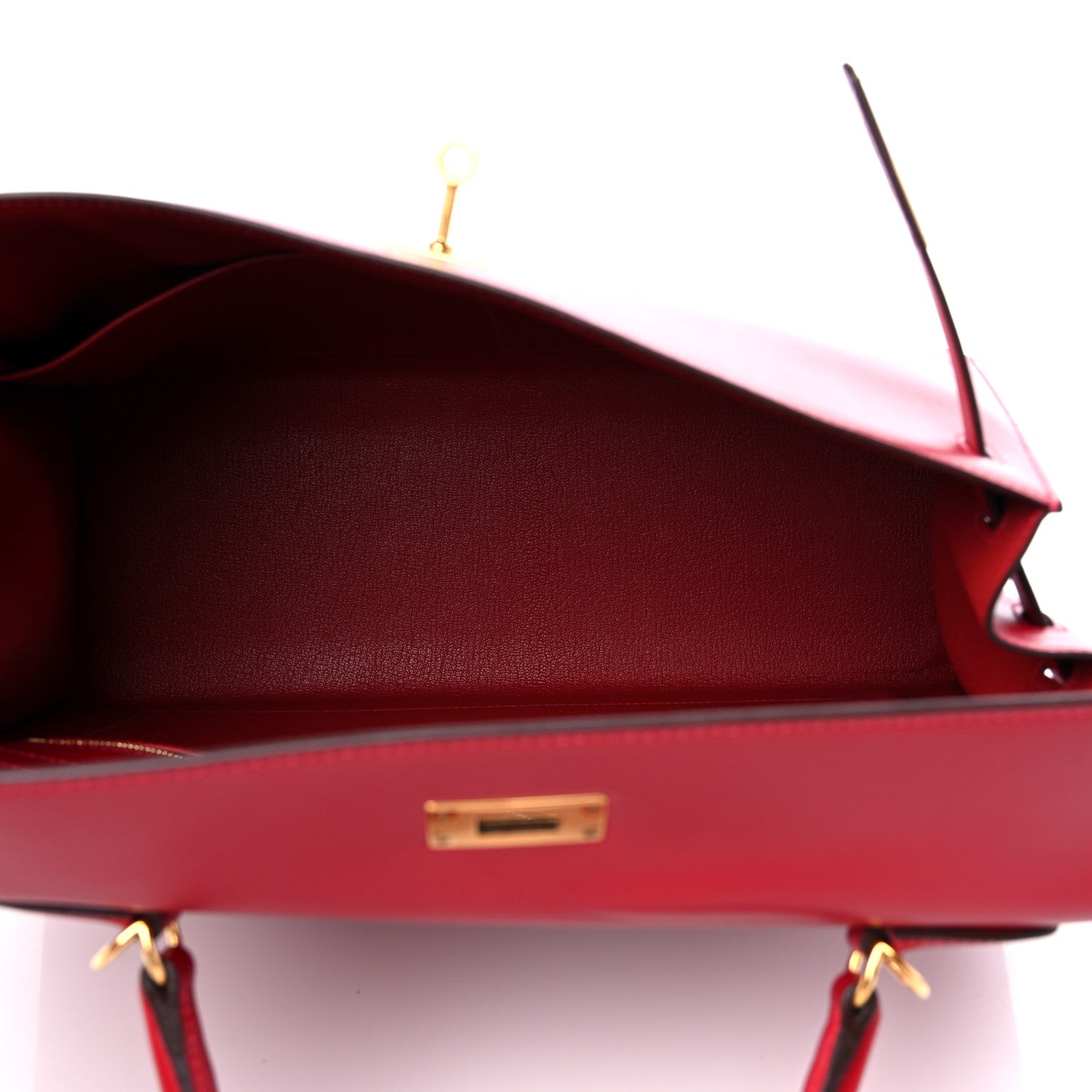 Hermes Tadelakt Kelly Sellier 35 Rouge Vif 5 of 9