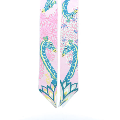 Hermes Silk The Three Graces Twilly Rose Bonbon Canard 5 of 6