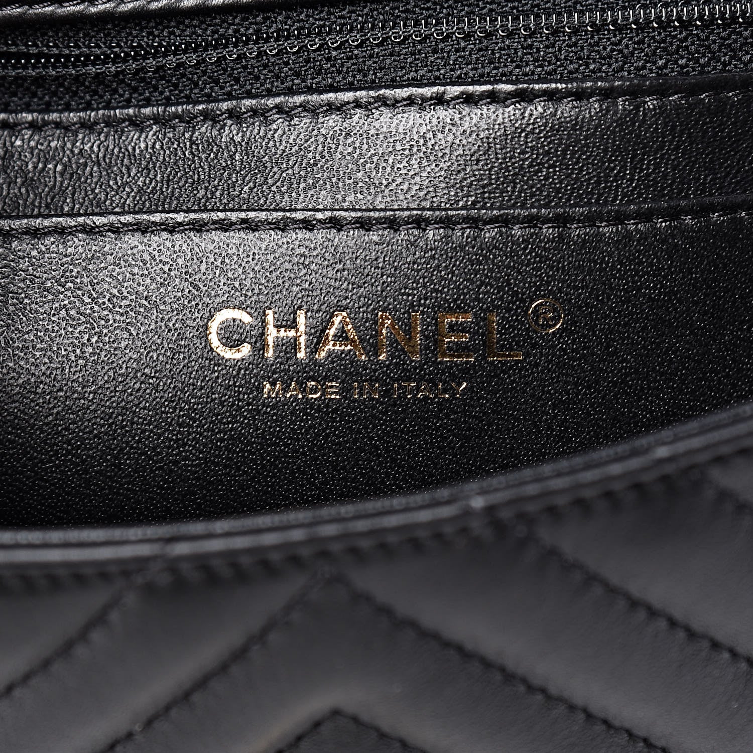 Chanel Lambskin Reverse Chevron Quilted Round Top Handle Flap Black 6 of 10