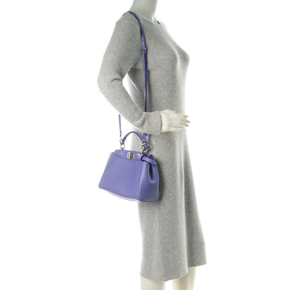 Fendi Nappa Mini Peekaboo Iconic Satchel Viola Cassis 2 of 8