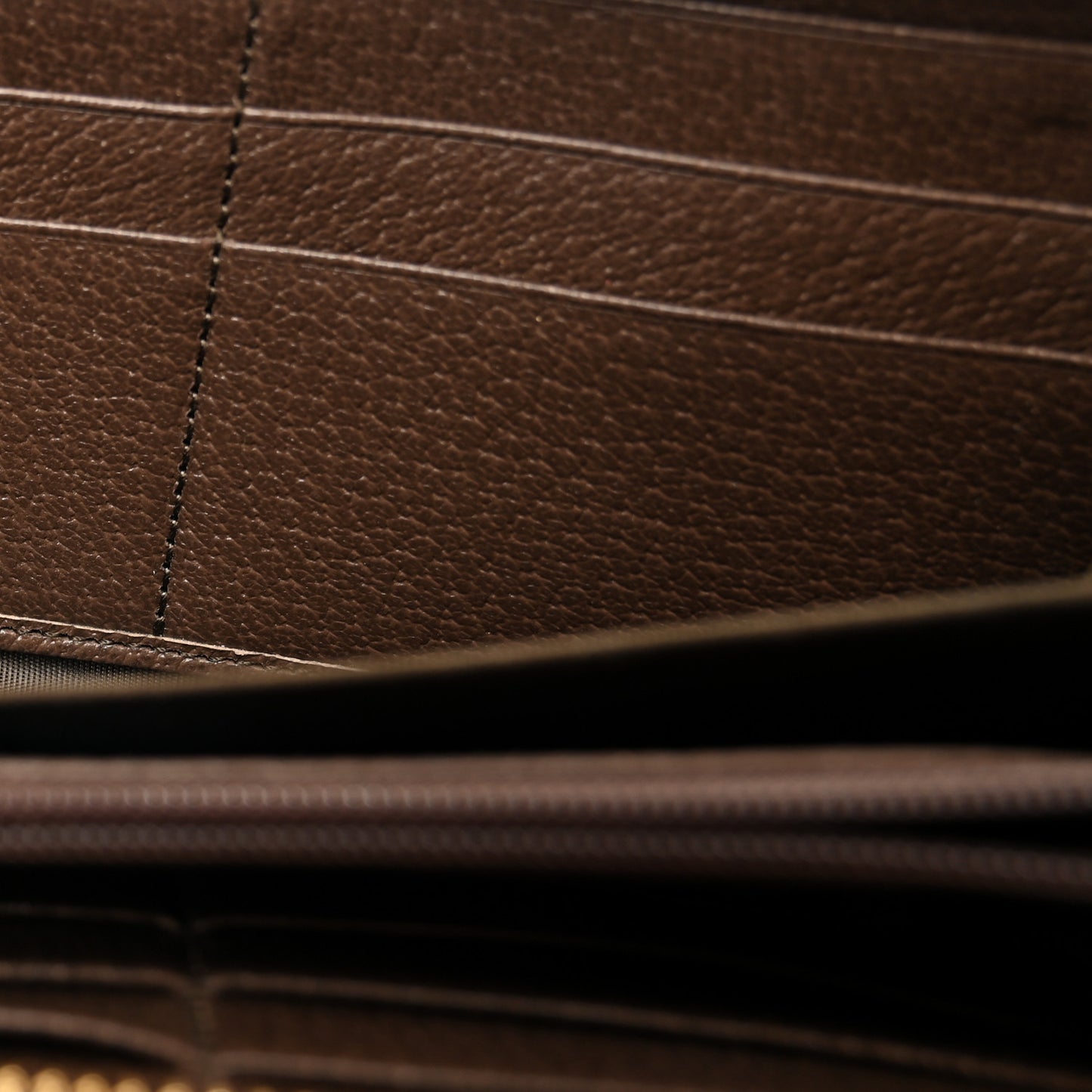 GG Supreme Monogram Web Ophidia Zip Around Wallet Brown