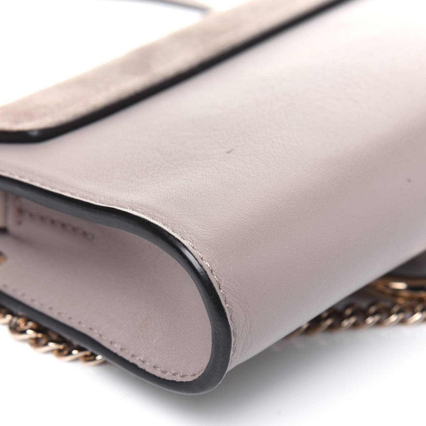 Suede Calfskin Mini Faye Shoulder Bag Motty Grey