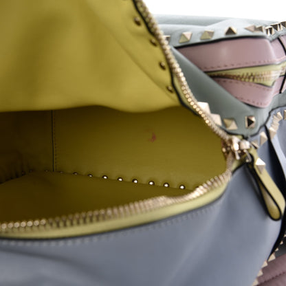 Valentino Garavani Calfskin Watercolor Medium Rockstud Backpack Rose Green Yellow Sky 6 of 6